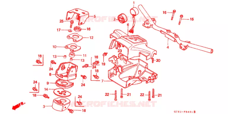 GUIDON - CARENAGE (C70/C90-CM) Honda MOTO 90 CUB 1996  C90CMS