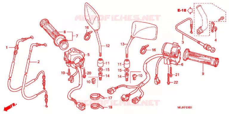 COMMODO - LEVIER - CABLE Honda MOTO 1300 CB 2007  CB1300A7_II