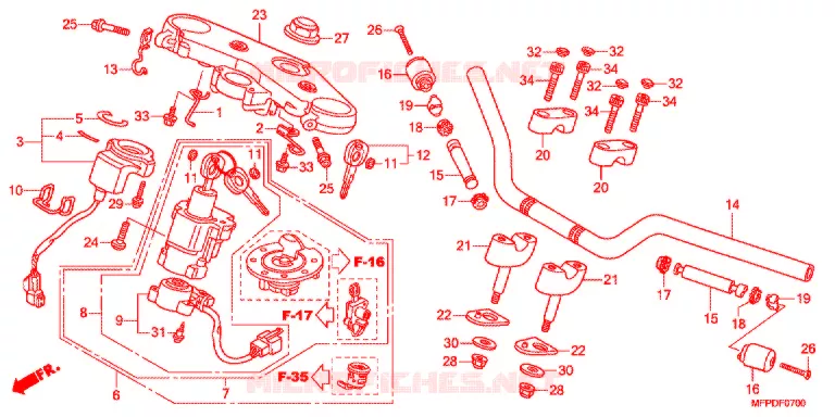 GUIDON - TE DE FOURCHE Honda MOTO 1300 CB 2013  CB1300AD