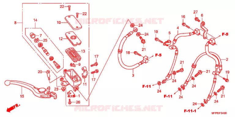 MAITRE CYLINDRE DE FREIN AVANT Honda MOTO 1300 CB 2013  CB1300AD