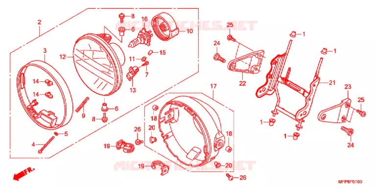 PHARE Honda MOTO 1300 CB 2014  CB1300ADE