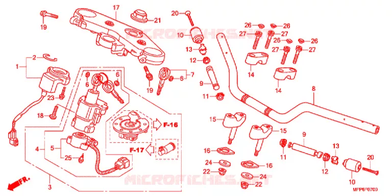 GUIDON - TE DE FOURCHE Honda MOTO 1300 CB 2014  CB1300ADE