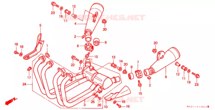 SILENCIEUX D'ECHAPPEMENT Honda MOTO 1300 CB 2003  CB1300DC3
