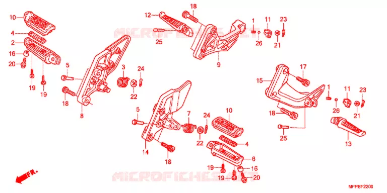 REPOSE PIED (CB1300/A/S/SA) Honda MOTO 1300 CB 2012  CB1300SAB_J