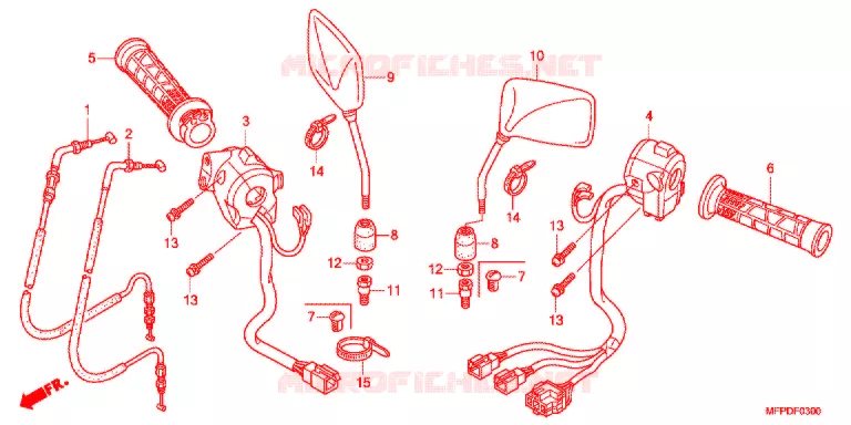 COMMODO - LEVIER - CABLE Honda MOTO 1300 CB 2013  CB1300SAD