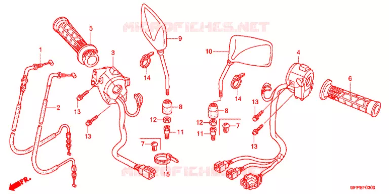 COMMODO - LEVIER - CABLE Honda SCOOTER 50 C50 1993  C50CMP_J