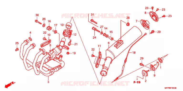 SILENCIEUX D'ECHAPPEMENT Honda SCOOTER 50 C50 1993  C50CMP_J