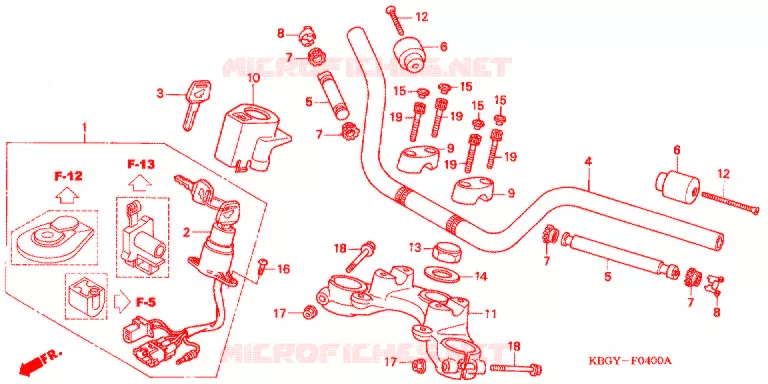 GUIDON Honda MOTO 250 CB 2003  CB2503