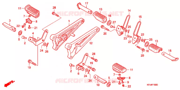 REPOSE PIED Honda MOTO 250 CB 2008  CB2508
