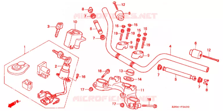 GUIDON Honda MOTO 250 CB 1993  CB250P_A