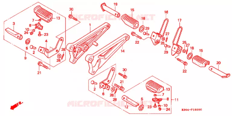 REPOSE PIED Honda MOTO 250 CB 1993  CB250P_A