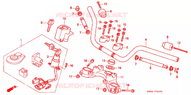GUIDON Honda MOTO 250 CB 1995  CB250S_A