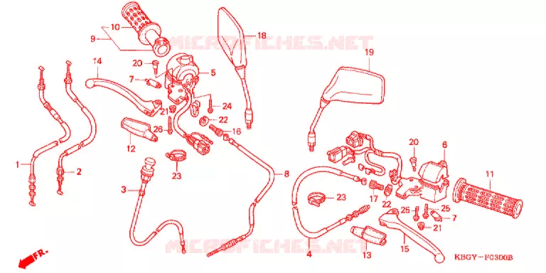 COMMODOS - POIGNEES Honda MOTO 250 CB 2000  CB250Y_A