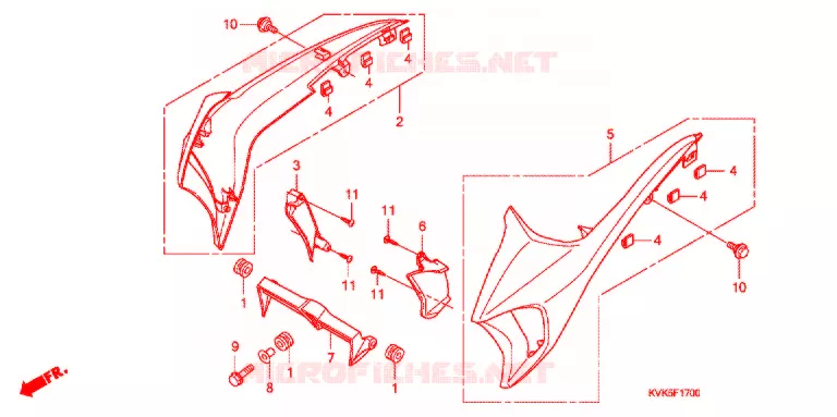 OUIES DE RADIATEUR (1) Honda MOTO 300 CB 2011  CB300RB
