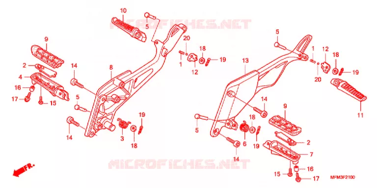 REPOSE PIED Honda MOTO 400 CB 2009  CB4009