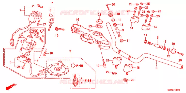 GUIDON - TE DE FOURCHE Honda MOTO 400 CB 2011  CB400B