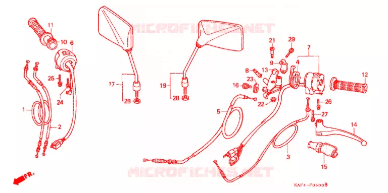 COMMODOS - POIGNEES Honda MOTO 400 CB 1989  CB400FK