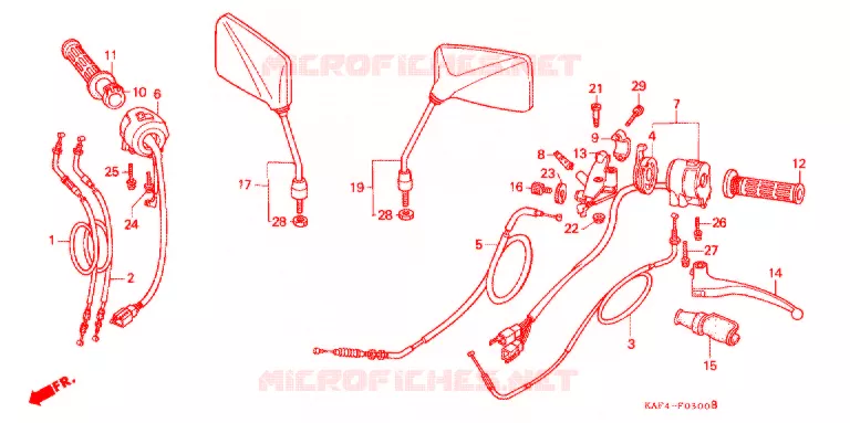COMMODOS - POIGNEES Honda MOTO 400 CB 1989  CB400FK