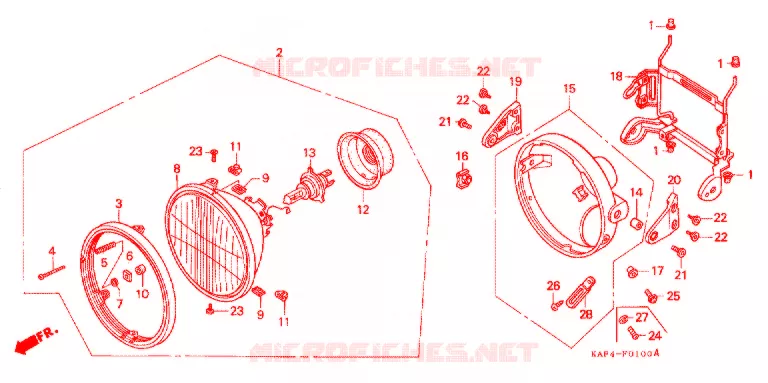 PHARE Honda MOTO 400 CB 1989  CB400FK