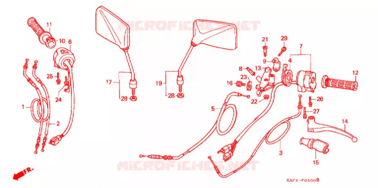 COMMODOS - POIGNEES Honda MOTO 400 CB 1990  CB400FL