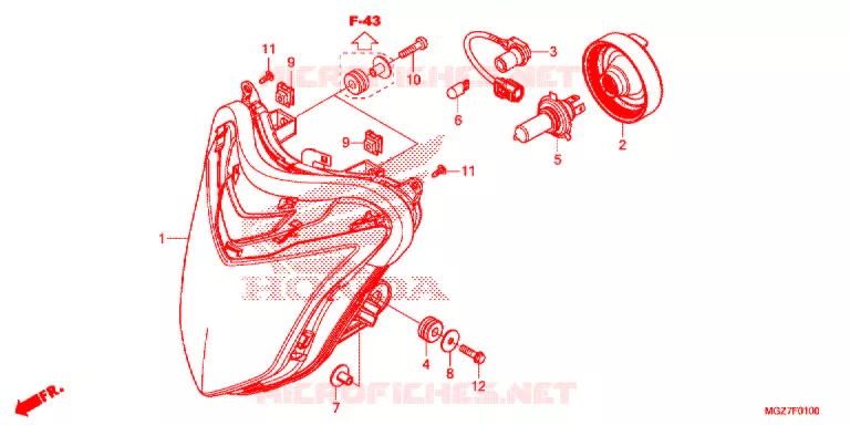 PHARE Honda MOTO 400 CB 2020  WH400A