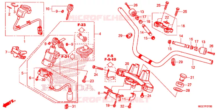 GUIDON - TE DE FOURCHE Honda MOTO 400 CB 2015  CB400XE