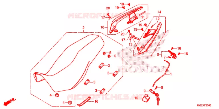 SELLE - POIGNEE ARRIERE Honda MOTO 400 CB 2021  WH400