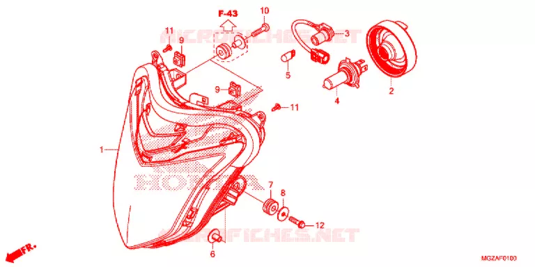 PHARE Honda MOTO 500 CB 2013  CB500FD