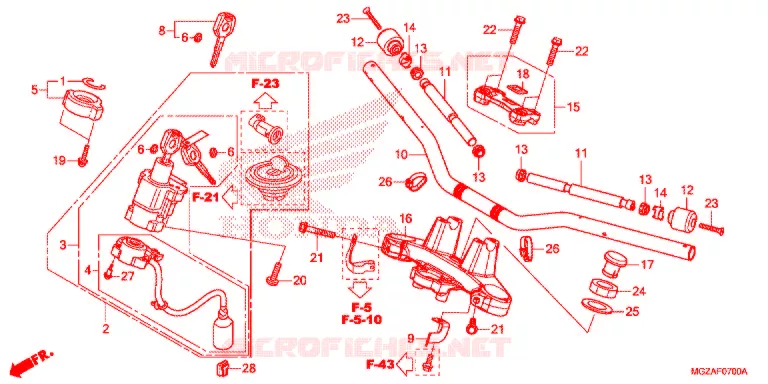 GUIDON - TE DE FOURCHE Honda MOTO 500 CB 2015  CB500FF