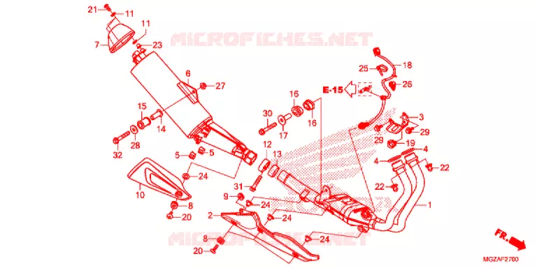 SILENCIEUX D'ECHAPPEMENT Honda MOTO 500 CB 2015  CB500FF