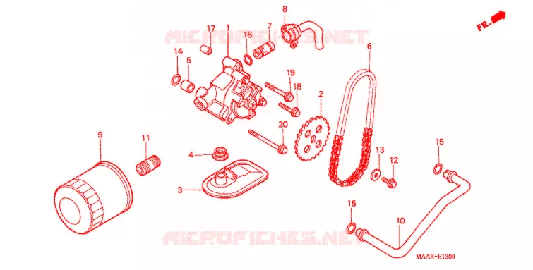 FILTRE A HUILE - POMPE A HUILE Honda MOTO 1100 SHADOW 1999  VT1100CX