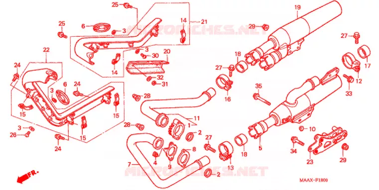 SILENCIEUX D'ECHAPPEMENT Honda MOTO 1100 SHADOW 1999  VT1100CX