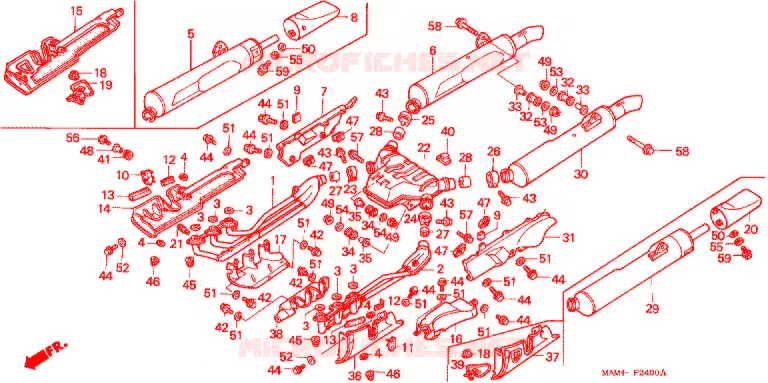 SILENCIEUX D'ECHAPPEMENT Honda MOTO 1500 GOLD-WING 1996  GL1500AT