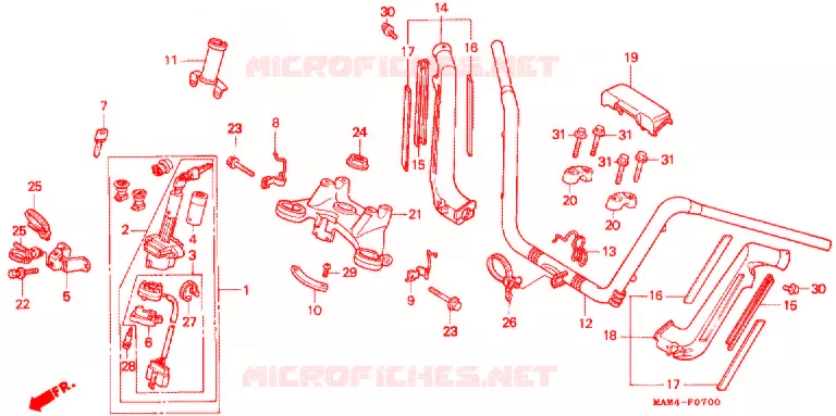 GUIDON Honda MOTO 1500 GOLD-WING 1997  GL1500AV
