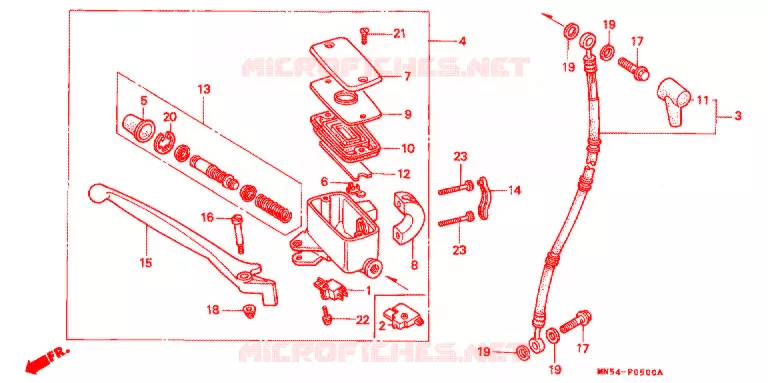 MAITRE CYLINDRE DE FREIN AVANT Honda MOTO 1500 GOLD-WING 1991  GL1500AM