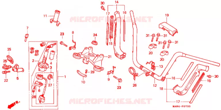 GUIDON Honda MOTO 1500 GOLD-WING 1996  GL1500AT
