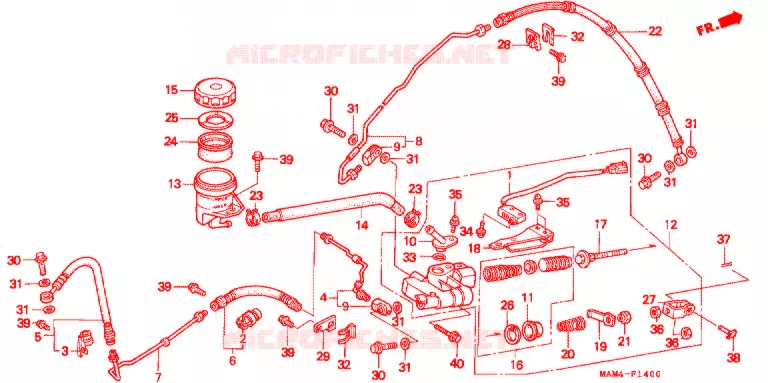 MAITRE-CYLINDRE DE FREIN ARRIERE Honda MOTO 1500 GOLD-WING 1997  GL1500AV