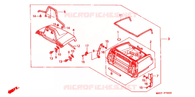 TOP CASE (GL1500L/SEL) Honda MOTO 1500 GOLD-WING 1990  GL1500L