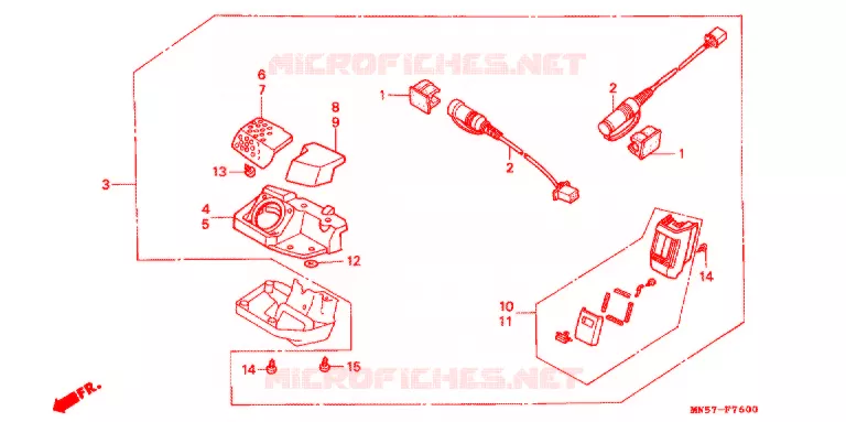 VIDE POCHE - PRISE MICRO (GL1500L/SEL) Honda MOTO 1500 GOLD-WING 1990  GL1500L