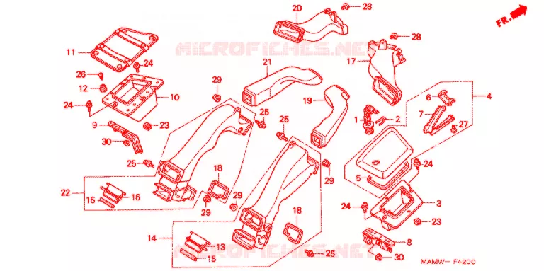 CONDUIT D'AIR Honda MOTO 1500 GOLD-WING 2000  GL1500AY