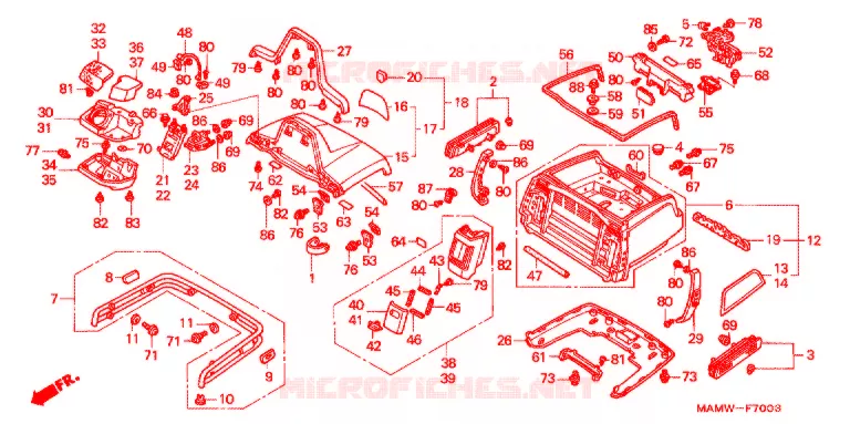 VALISES - TOP CASE (COFFRE) Honda MOTO 1500 GOLD-WING 2000  GL1500AY