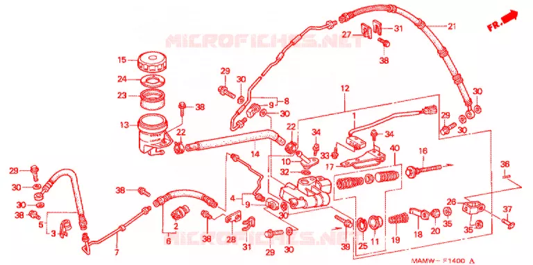 MAITRE-CYLINDRE DE FREIN ARRIERE Honda MOTO 1500 GOLD-WING 1999  GL1500AX