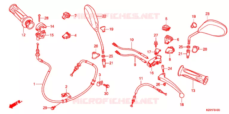 LEVIER DE GUIDON - CABLE - COMMODO Honda SCOOTER 125 SH 2014  ANC125E