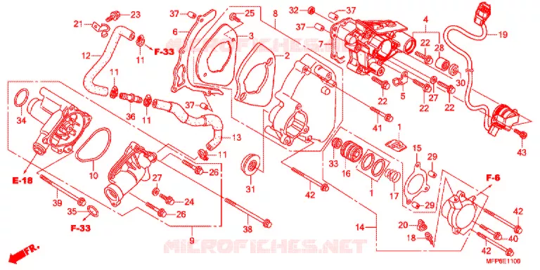 CARTER ARRIERE GAUCHE - POMPE A EAU Honda MOTO 1300 CB 2016  CB1300AG