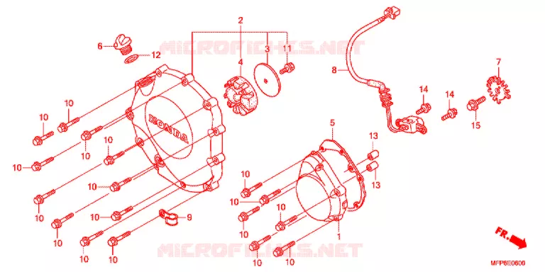 CARTER MOTEUR DROIT Honda MOTO 1300 CB 2016  CB1300AG