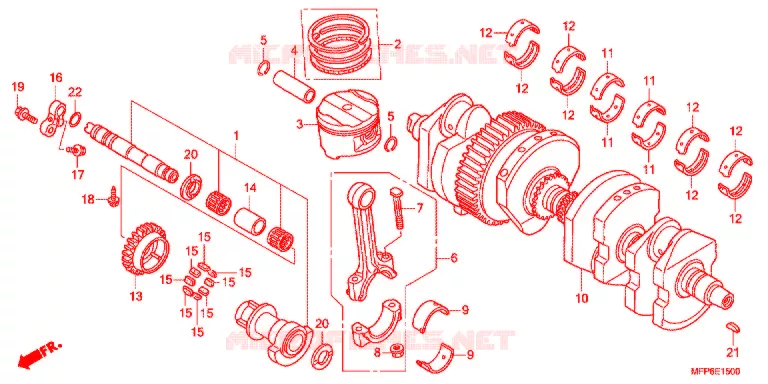 VILEBREQUIN - PISTON Honda MOTO 1300 CB 2016  CB1300AG