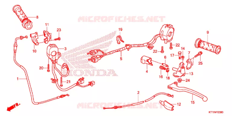 LEVIER DE GUIDON - CABLE - COMMODO Honda MOTO 125 CBR 2015  CBR125RF