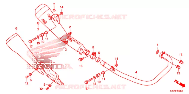 SILENCIEUX D'ECHAPPEMENT Honda MOTO 250 CBR 2012  CBR250RAC_A
