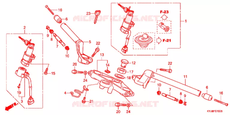 GUIDON - TE DE FOURCHE Honda MOTO 250 CBR 2011  CBR250RB
