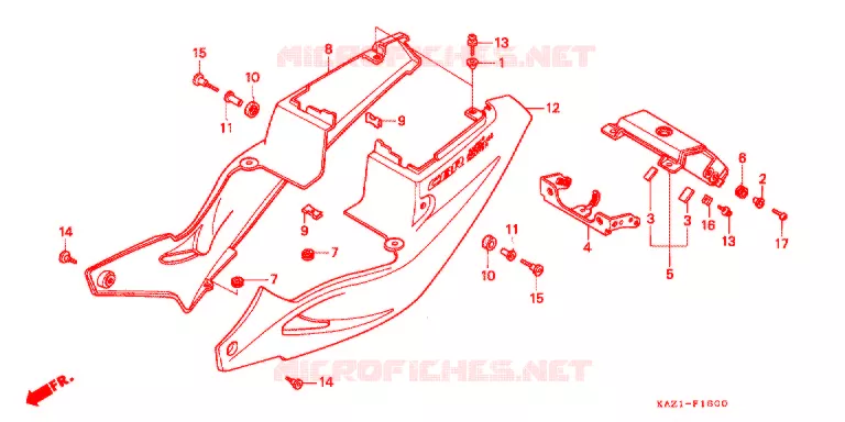COUVERCLES LATERAUX Honda MOTO 250 CBR 1995  CBR250RRR_II